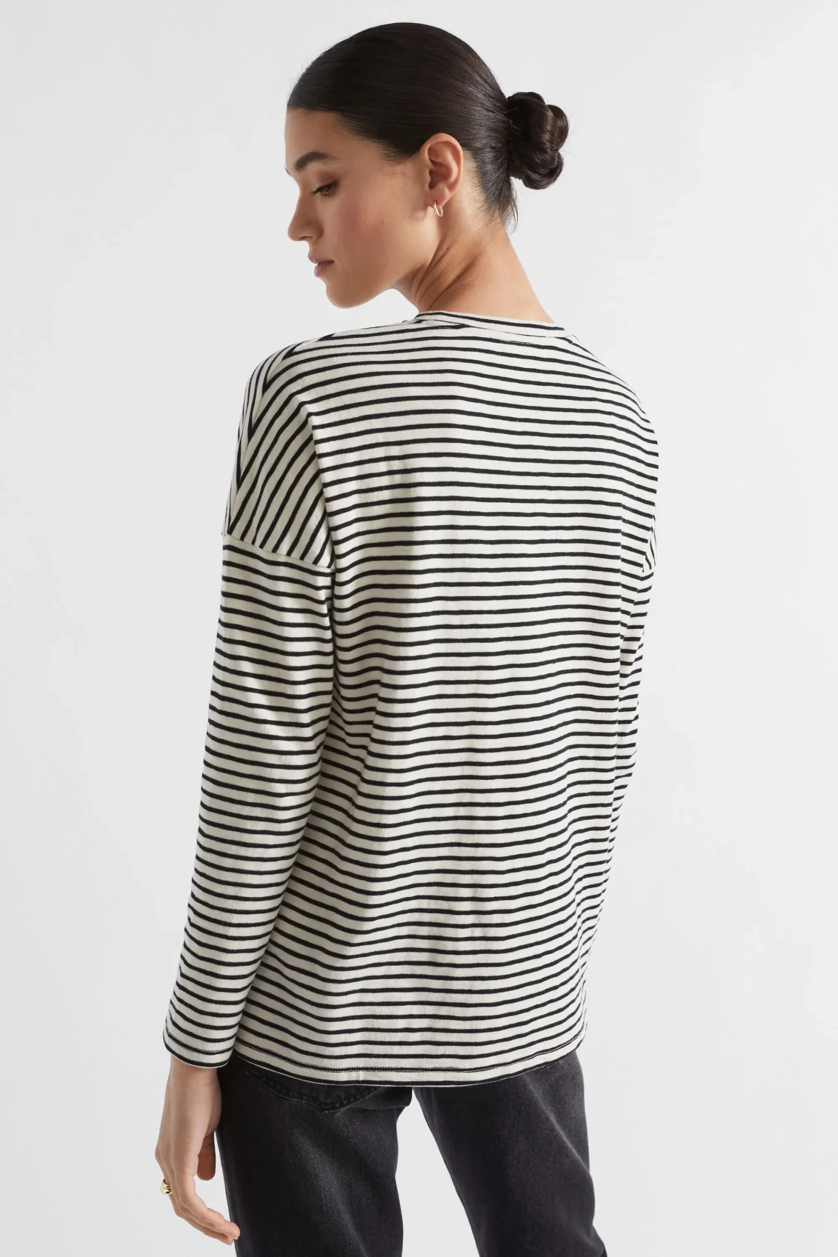Woman Seed Heritage T-Shirts & Tops-Long Sleeve Stripe Top