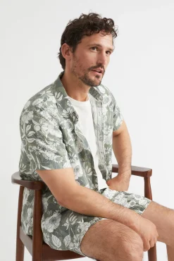 Man Seed Heritage Shirts-Mens Linen Shirt