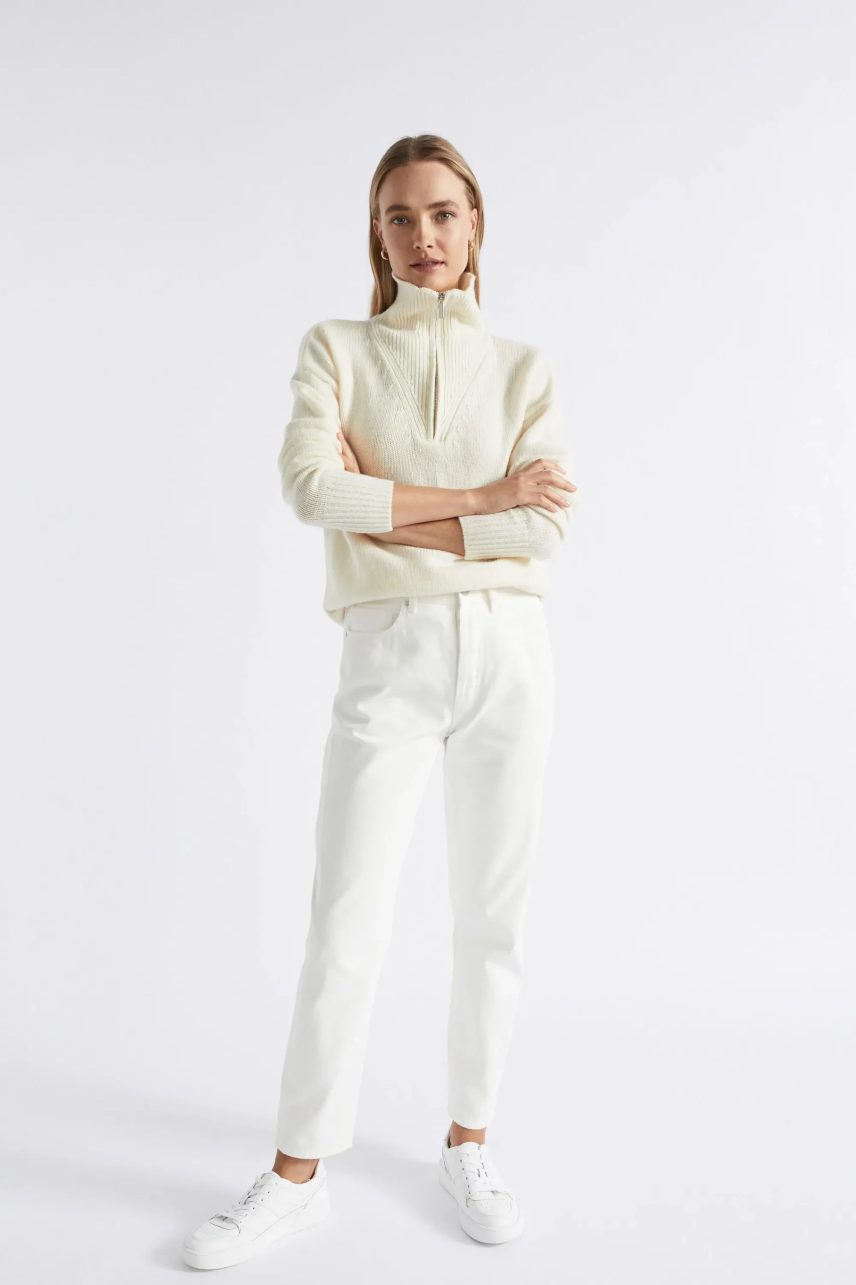 Woman Seed Heritage Knitwear & Sweaters-Merino Wool Zip Through Knit
