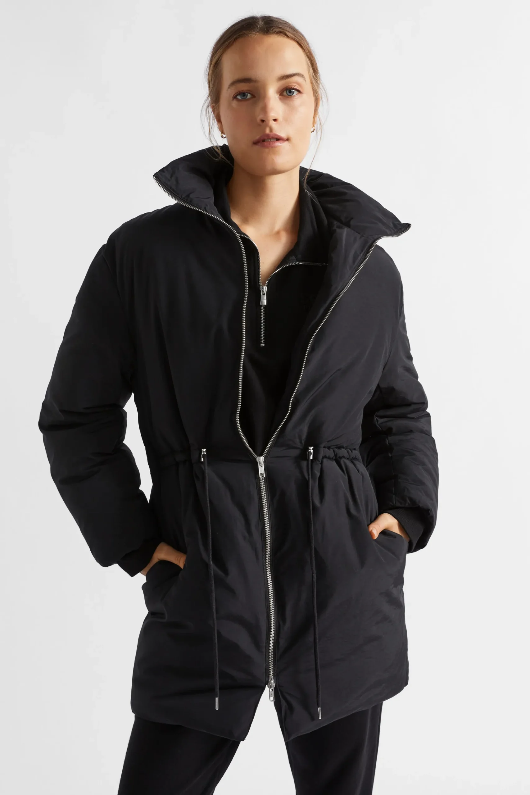 Woman Seed Heritage Jackets & Vests-Minimalist Mid Length Puffer Jacket
