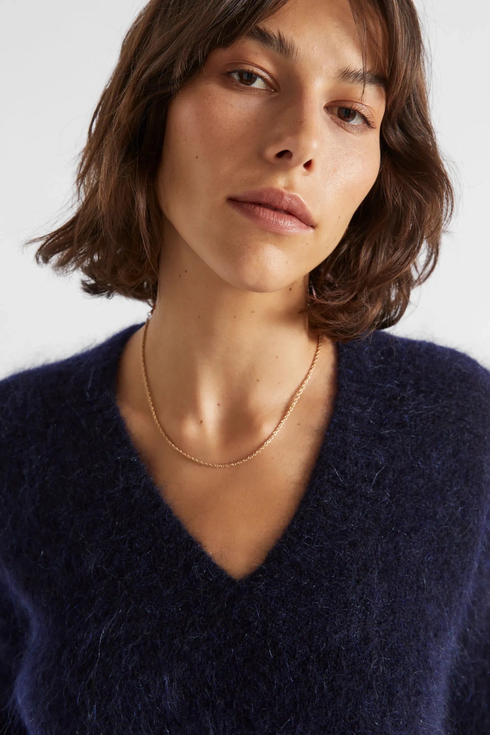 Woman Seed Heritage Knitwear & Sweaters-Mohair V Neck Knit