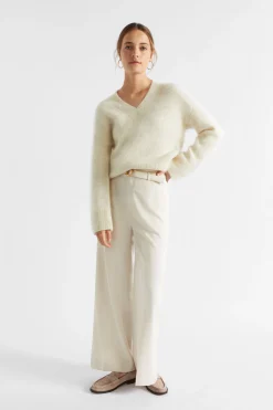 Woman Seed Heritage Knitwear & Sweaters-Mohair V Neck Knit