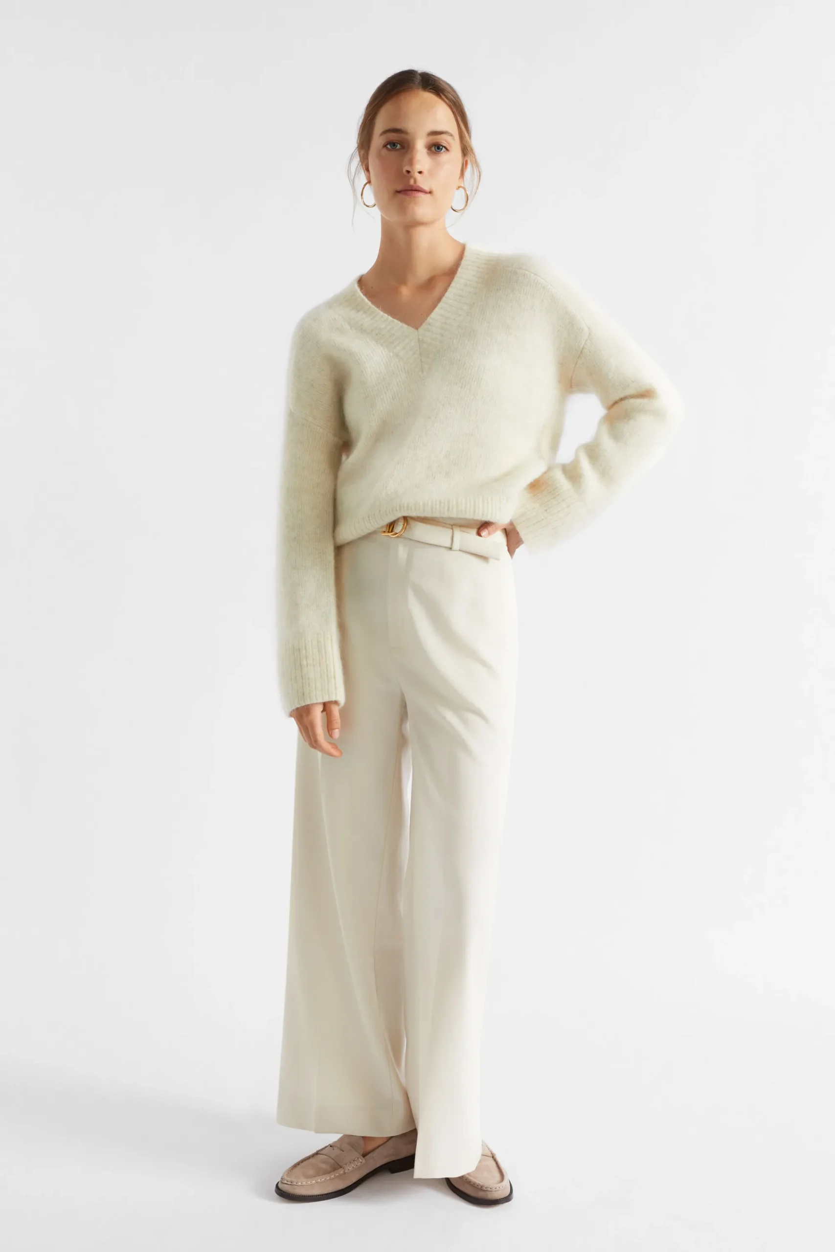 Woman Seed Heritage Knitwear & Sweaters-Mohair V Neck Knit