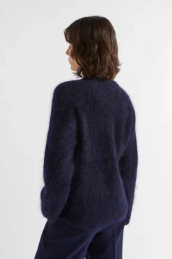 Woman Seed Heritage Knitwear & Sweaters-Mohair V Neck Knit