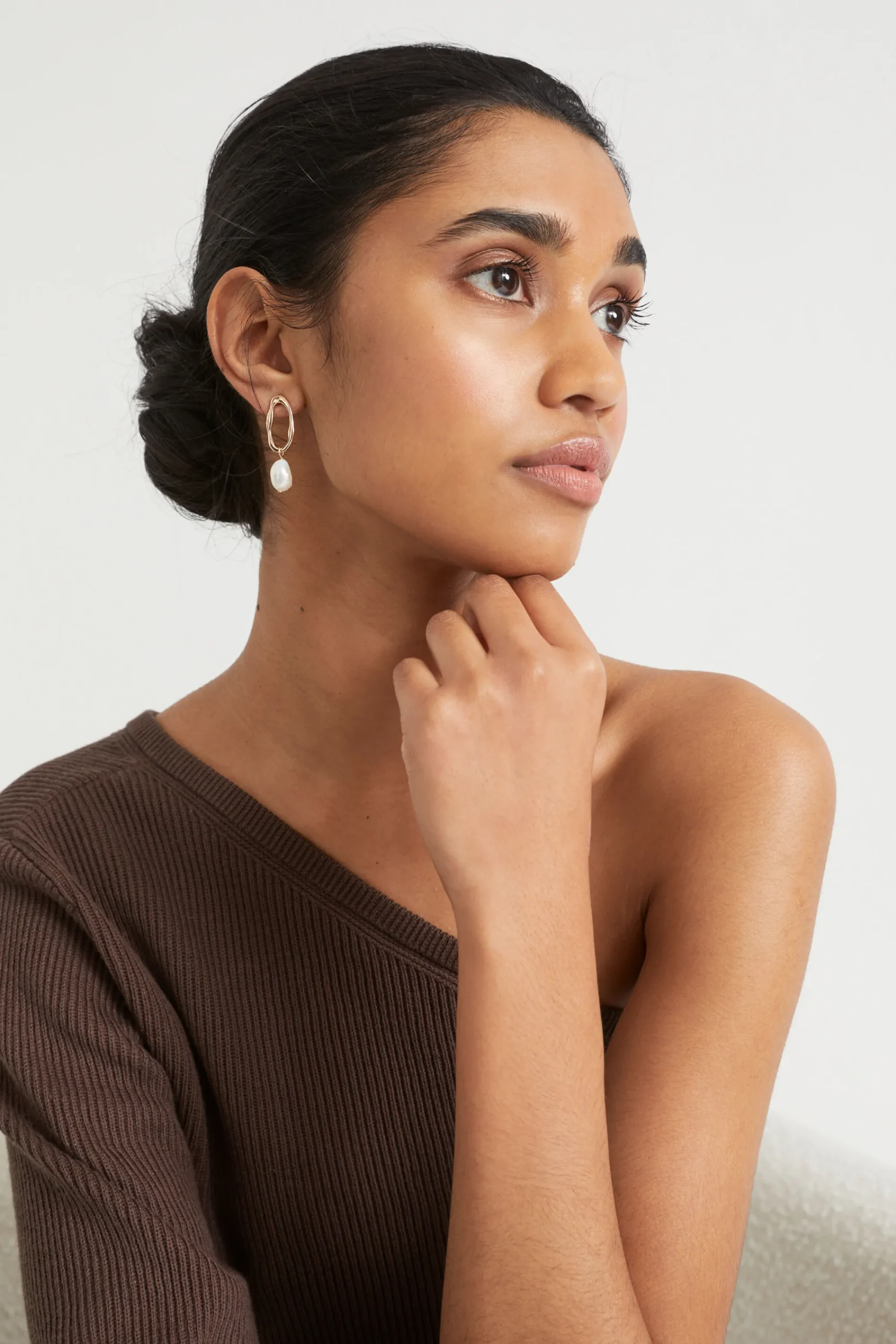Woman Seed Heritage Jewellery-Organic Stud With Pearl