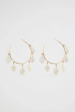 Woman Seed Heritage Jewellery-Pearl Embellished Hoop