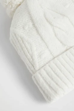 Girl Seed Heritage Hats & Beanies & Caps-Pom Pom Cable Knit Beanie