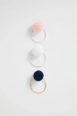 Girl Seed Heritage Hair Accessories-Pom Pom Hair Elastics
