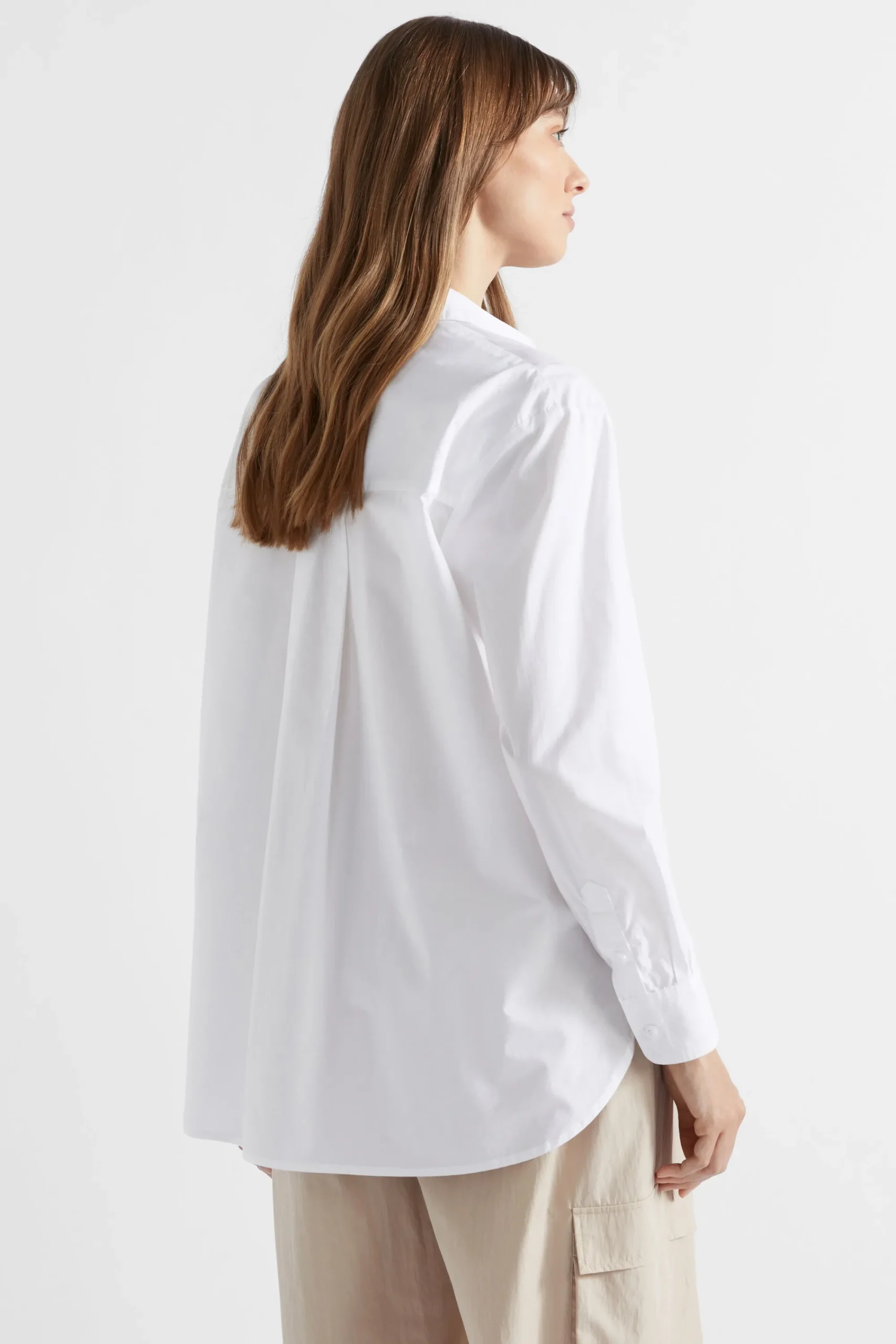 Woman Seed Heritage T-Shirts & Tops-Poplin Button Down Shirt