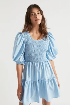 Woman Seed Heritage Dresses-Poplin Shirred Mini Dress