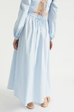 Woman Seed Heritage Skirts-Poplin Stripe Maxi Skirt