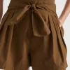 Woman Seed Heritage Shorts-Poplin Tie Front Short