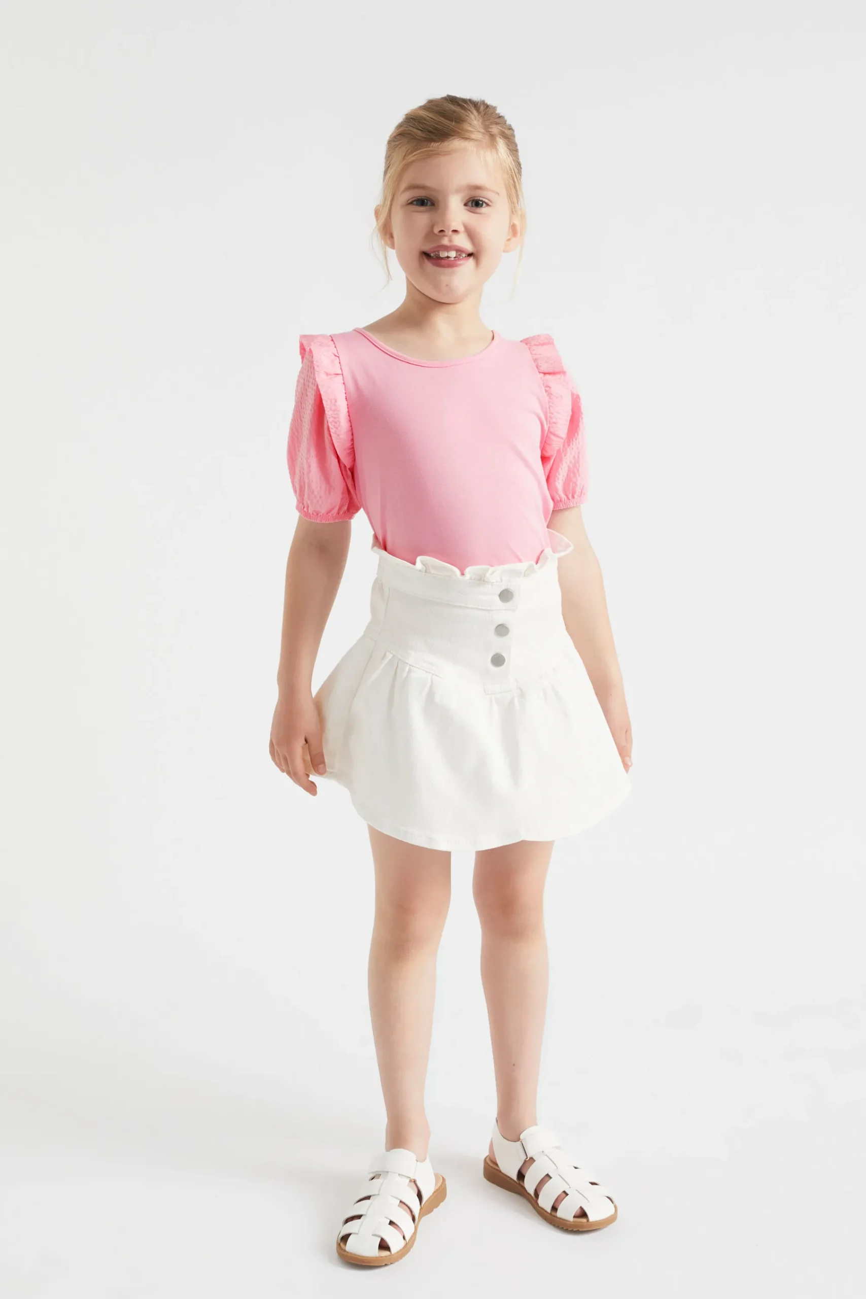 Girl Seed Heritage T-Shirts & Tops-Puff Sleeve Tee