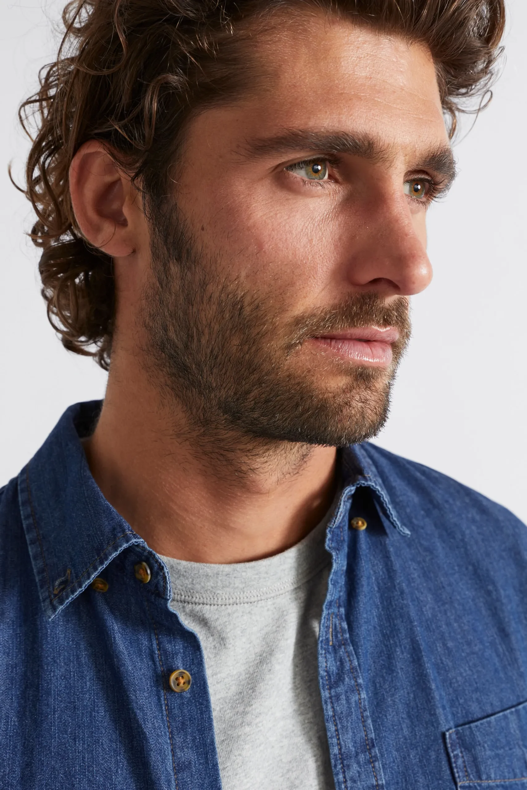 Man Seed Heritage T-Shirts & Sweaters-Relaxed Denim Shirt
