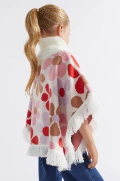 Girl Seed Heritage Ponchos & Capes-Retro Flower Poncho