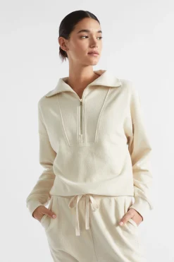 Woman Seed Heritage Knitwear & Sweaters-Reverse Terry Zip Thru Sweat
