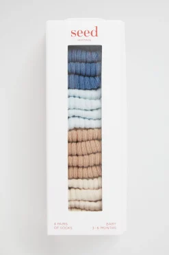 Newborn Seed Heritage Socks-Rib Sock Multipack