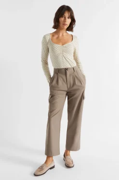 Woman Seed Heritage T-Shirts & Tops-Ruched Sweetheart Top