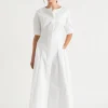 Woman Seed Heritage Dresses-Sateen Full Hem Midi Dress