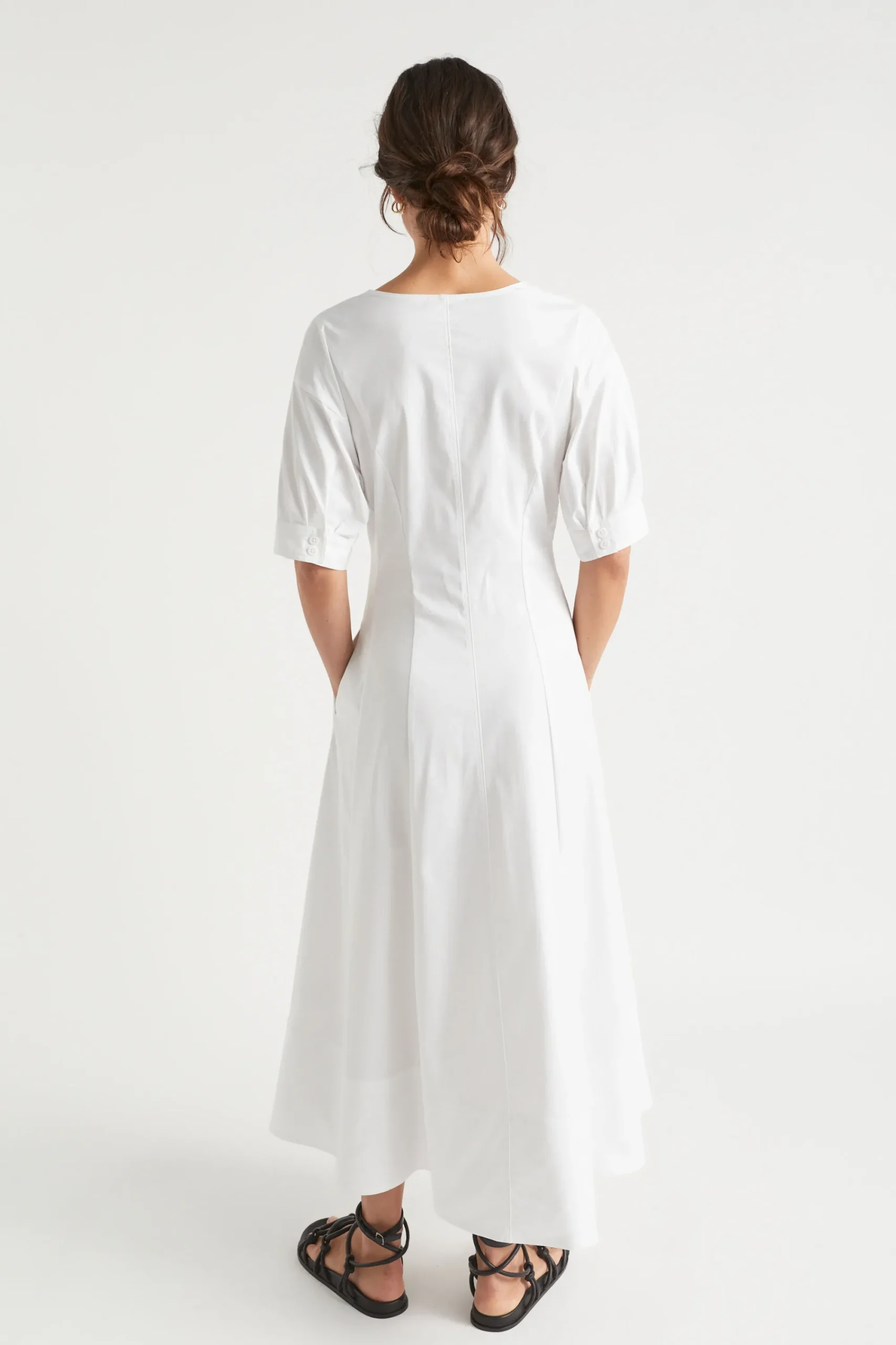 Woman Seed Heritage Dresses-Sateen Full Hem Midi Dress
