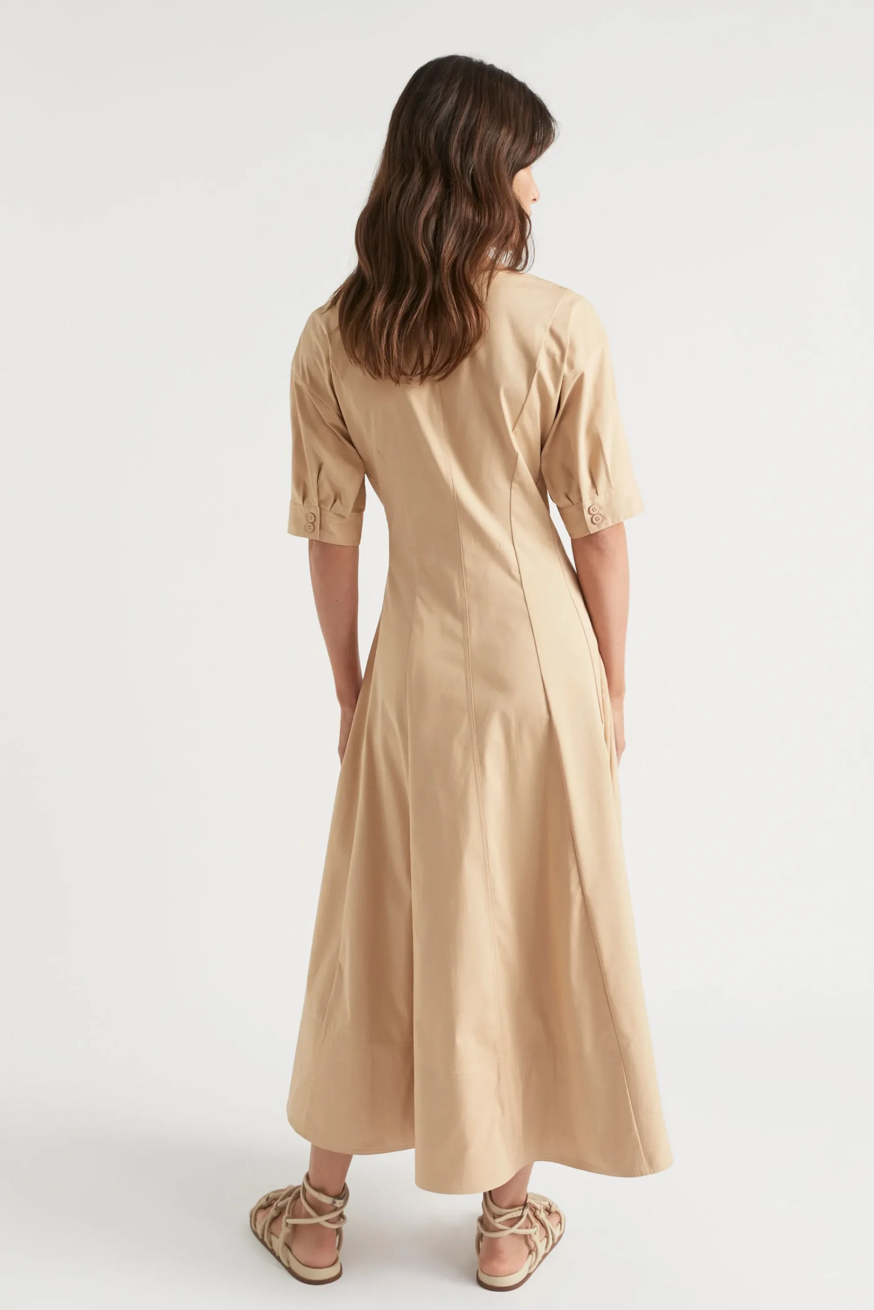 Woman Seed Heritage Dresses-Sateen Full Hem Midi Dress