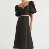 Woman Seed Heritage Skirts-Sateen Panel Midi Skirt