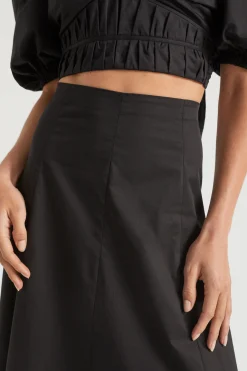 Woman Seed Heritage Skirts-Sateen Panel Midi Skirt