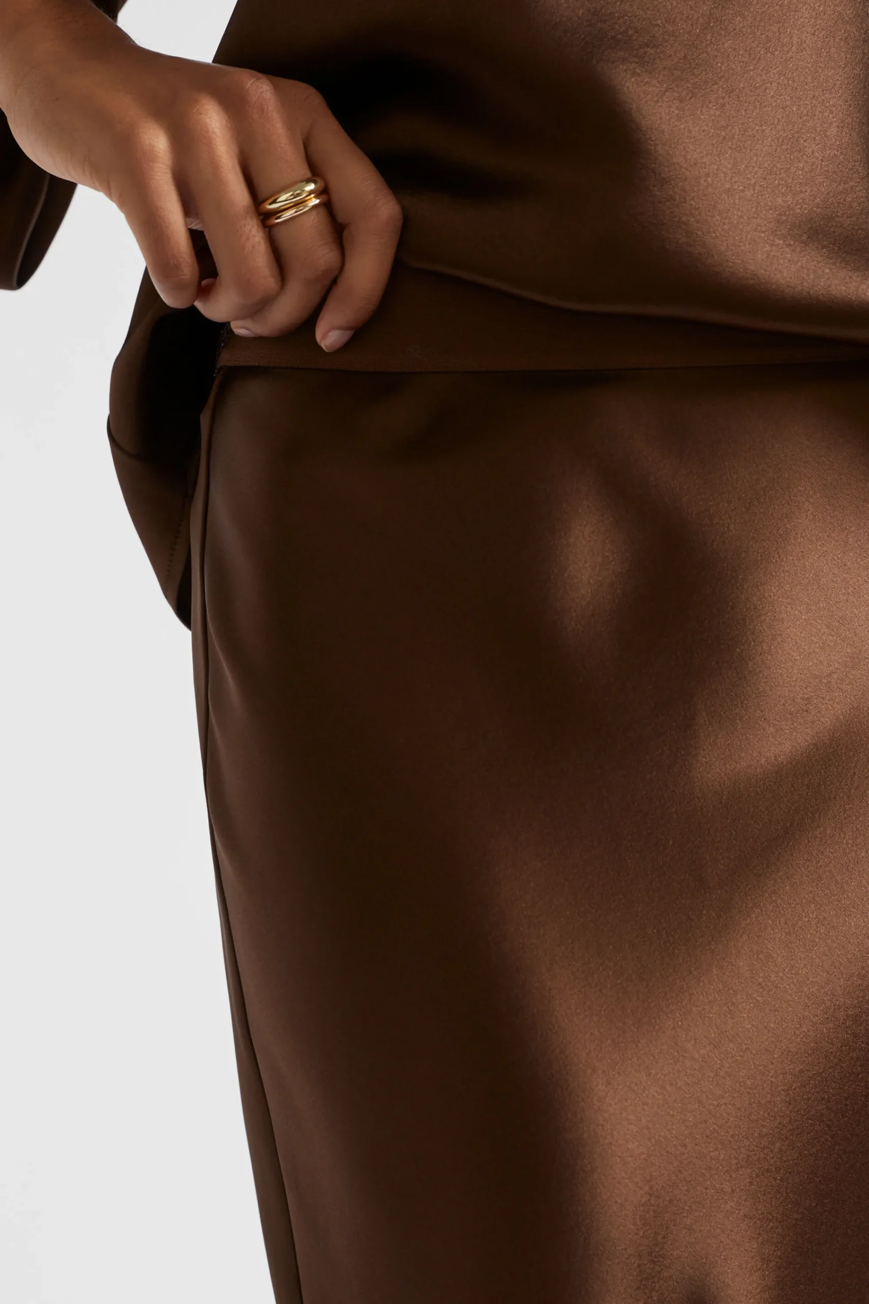 Woman Seed Heritage Skirts-Satin Slip Midi Skirt