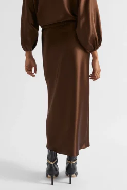 Woman Seed Heritage Skirts-Satin Slip Midi Skirt