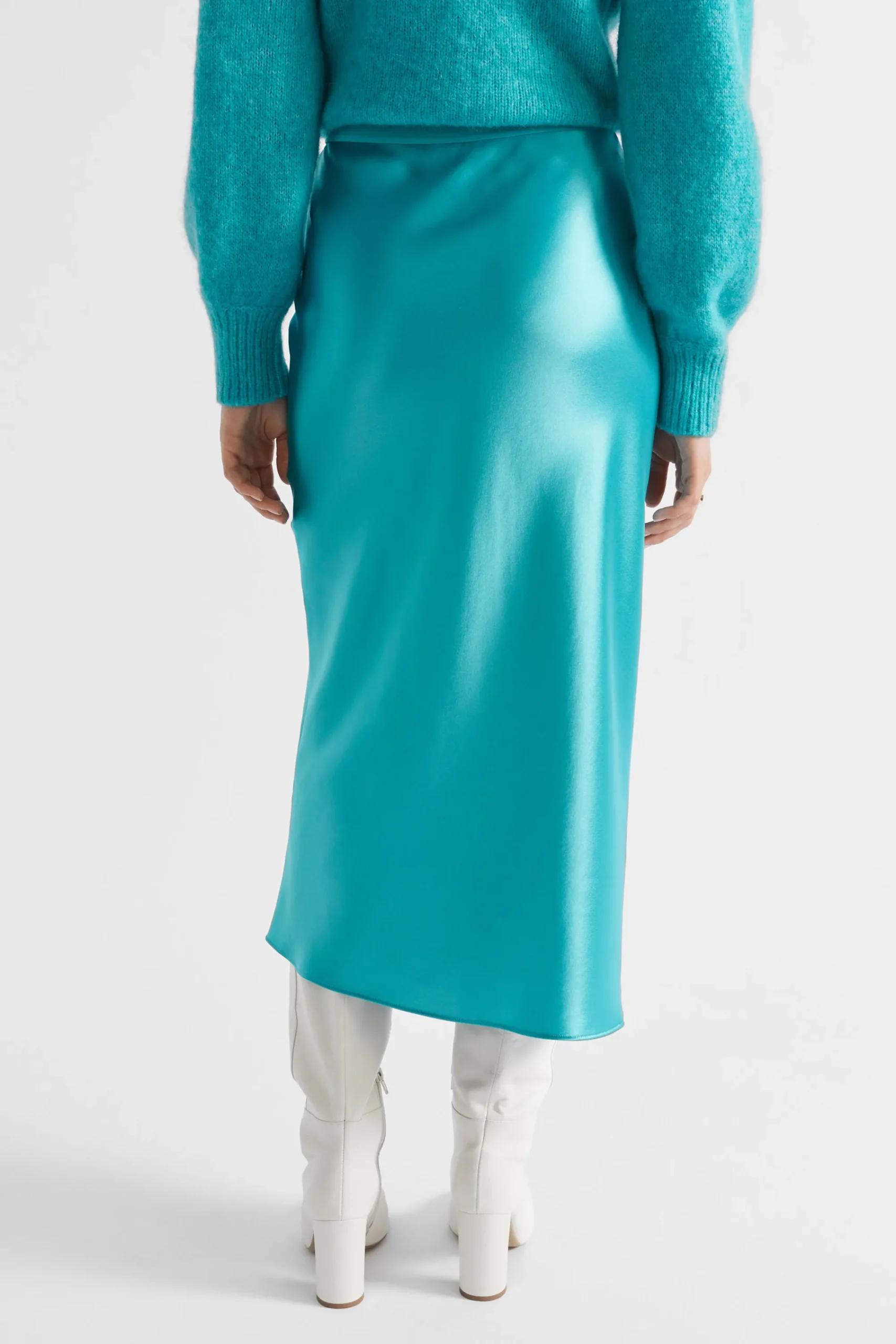 Woman Seed Heritage Skirts-Satin Slip Midi Skirt