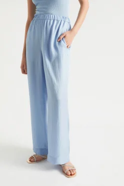 Woman Seed Heritage Pants-Satin Wide Leg Trouser