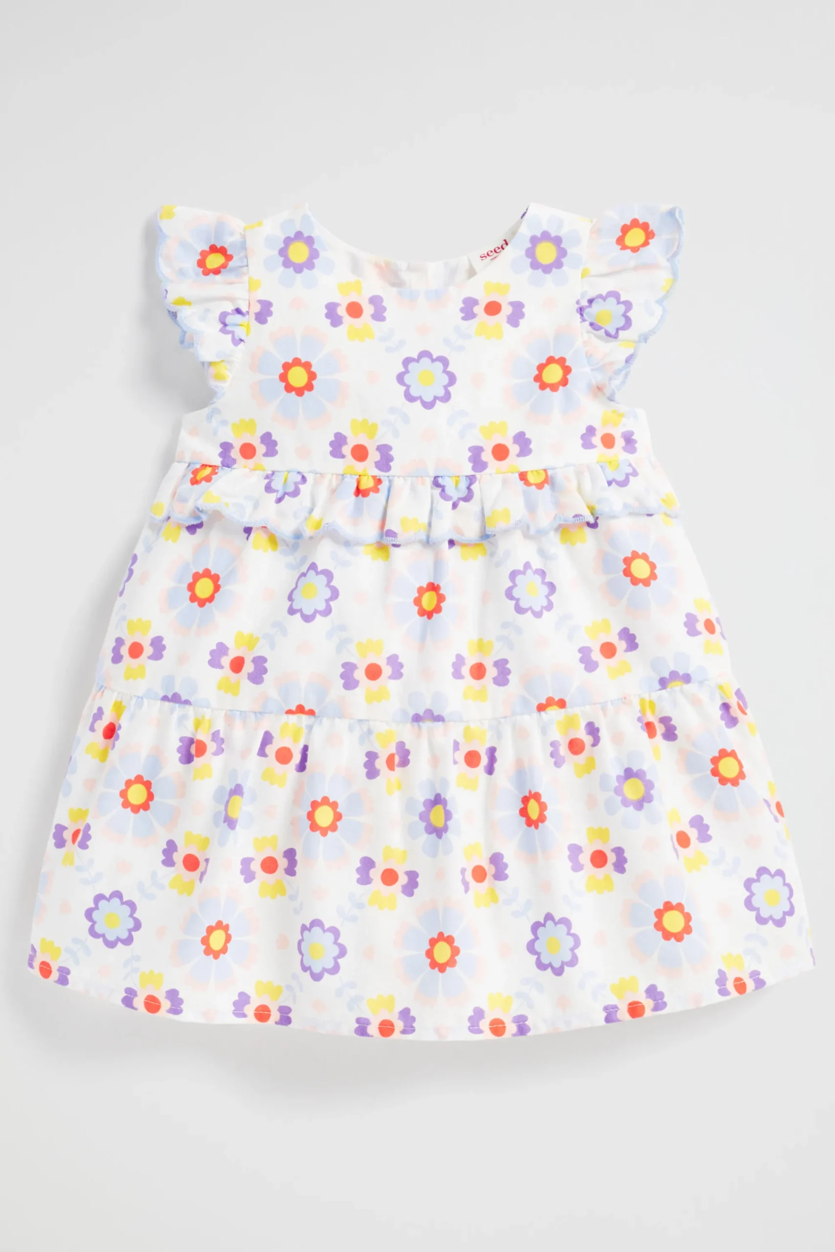 Baby Girl Seed Heritage Dresses-Scalloped Yardage Dress