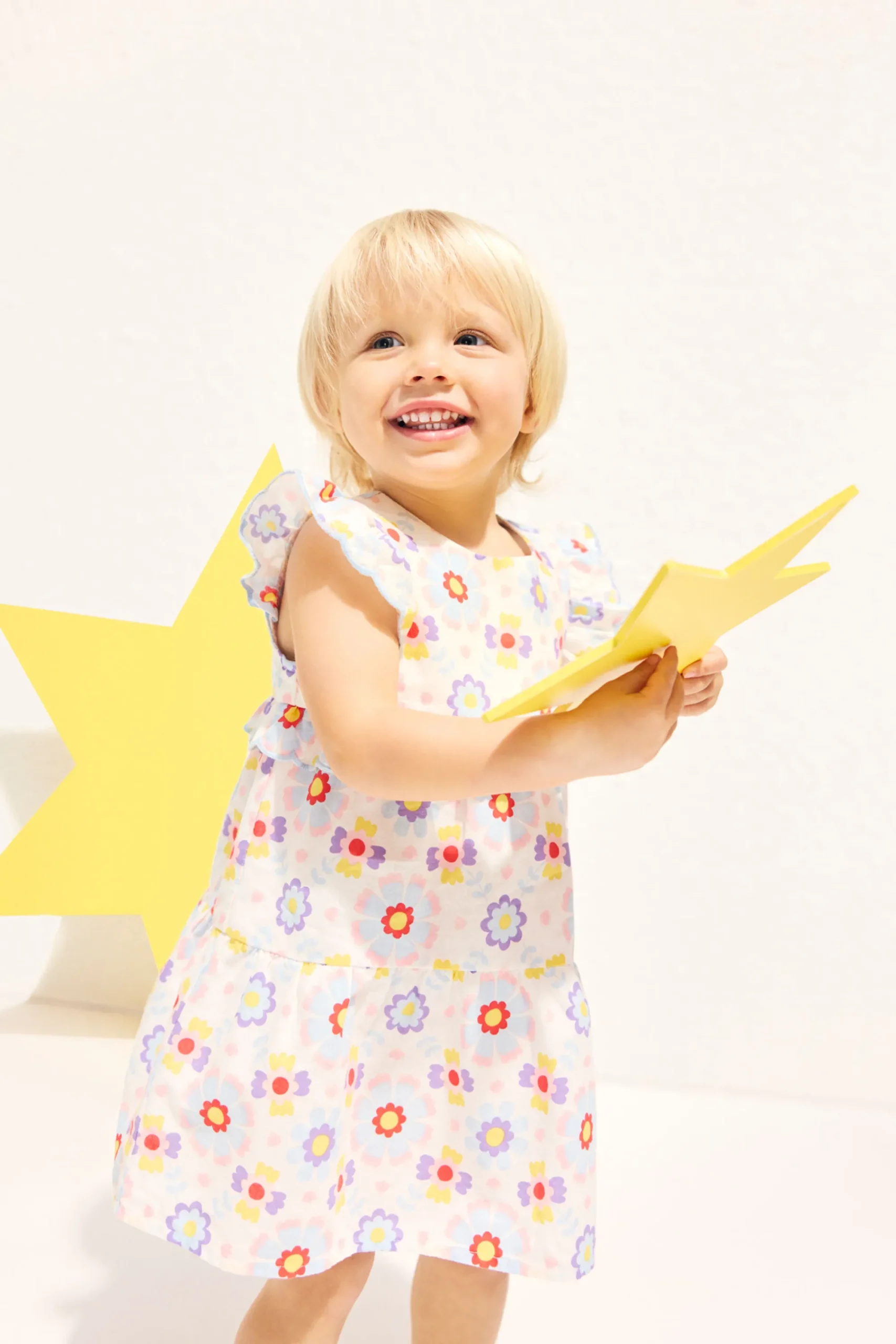 Baby Girl Seed Heritage Dresses-Scalloped Yardage Dress