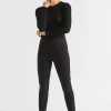 Woman Seed Heritage Pants-Slim Leg Zip Waist Pant