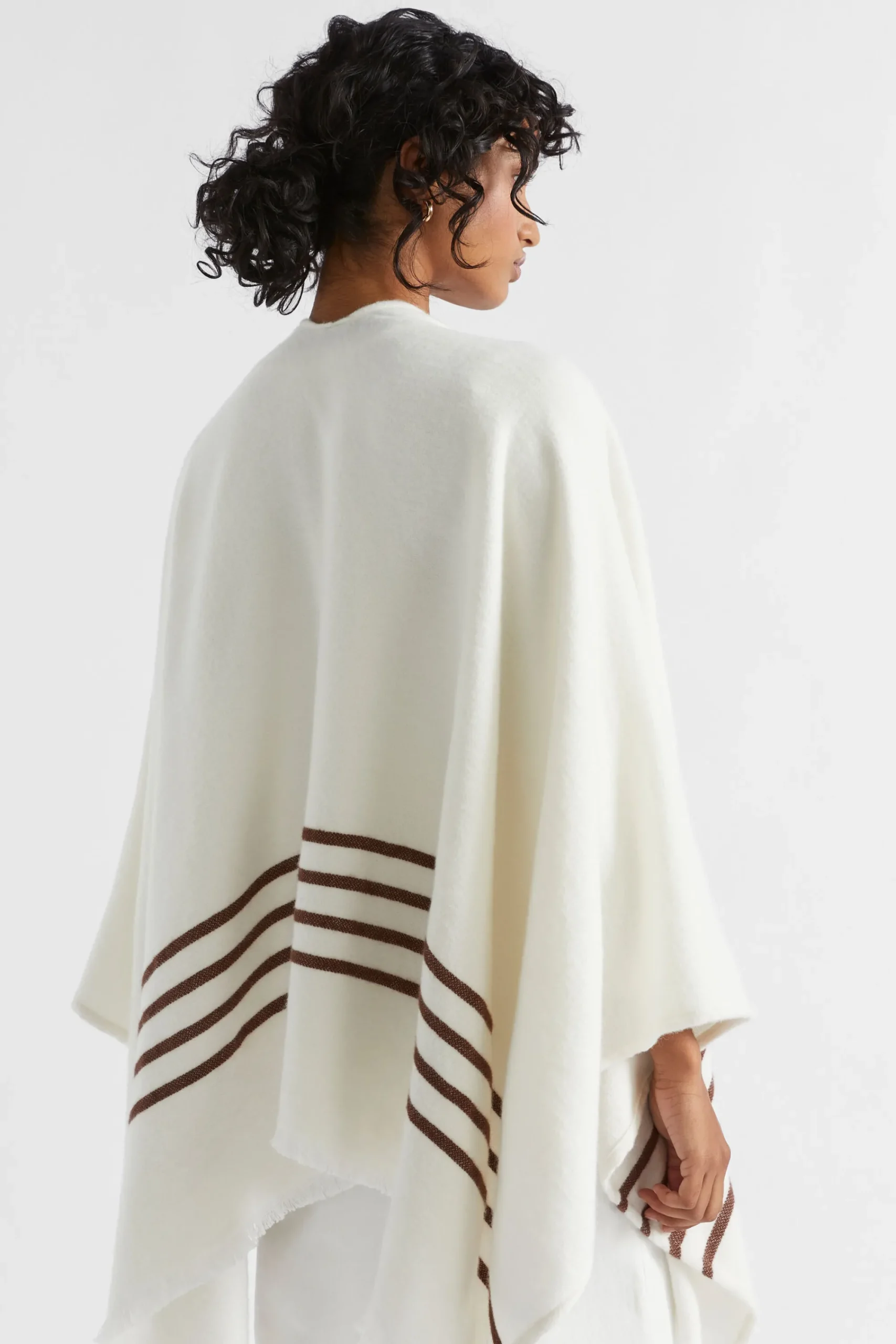 Woman Seed Heritage Scarves & Kaftans-Stripe Poncho