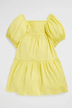 Girl Seed Heritage Dresses-Textured Cotton Dress