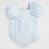 Baby Girl Seed Heritage Playsuits & Overalls-Textured Cotton Romper