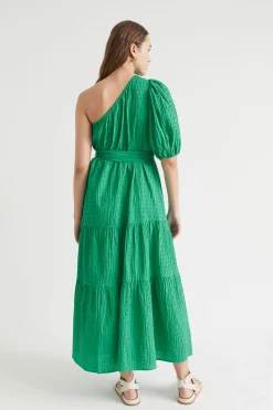 Woman Seed Heritage Dresses-Textured One Shoulder Maxi Dress