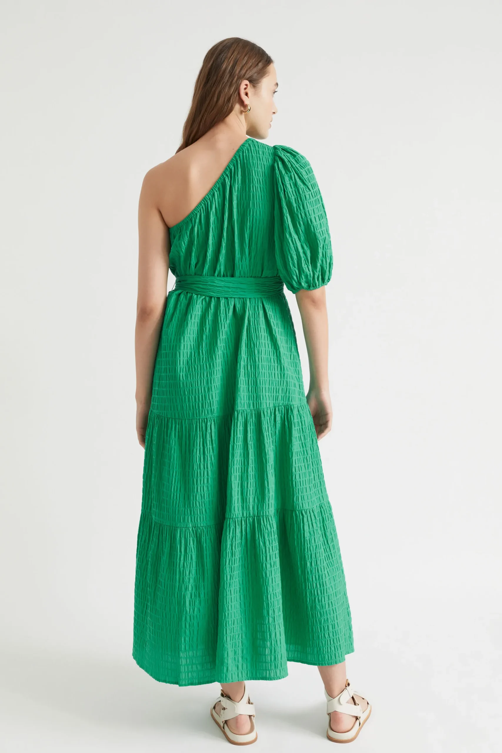 Woman Seed Heritage Dresses-Textured One Shoulder Maxi Dress