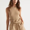 Woman Seed Heritage Shorts-Textured Paperbag Tie Short