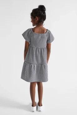 Girl Seed Heritage Dresses-Tiered Stripe Dress