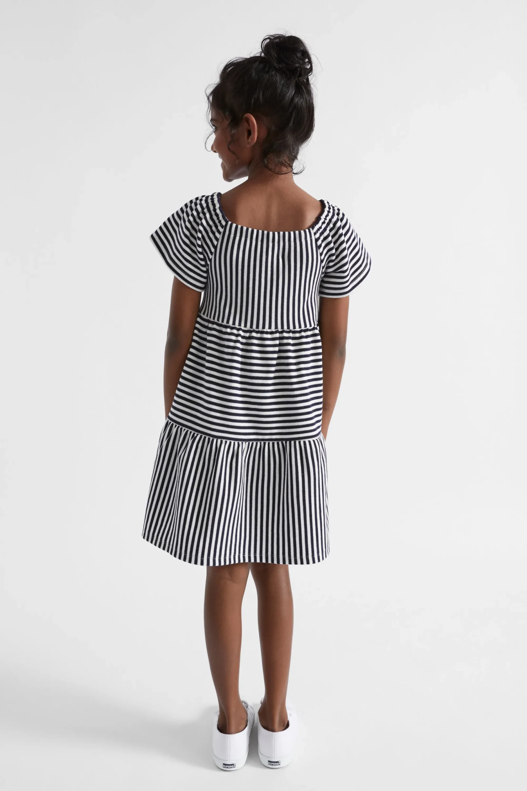 Girl Seed Heritage Dresses-Tiered Stripe Dress