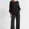 Woman Seed Heritage T-Shirts & Tops-Twill Billow Blouse