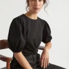 Woman Seed Heritage T-Shirts & Tops-Twist Front Blouson Sleeve Top