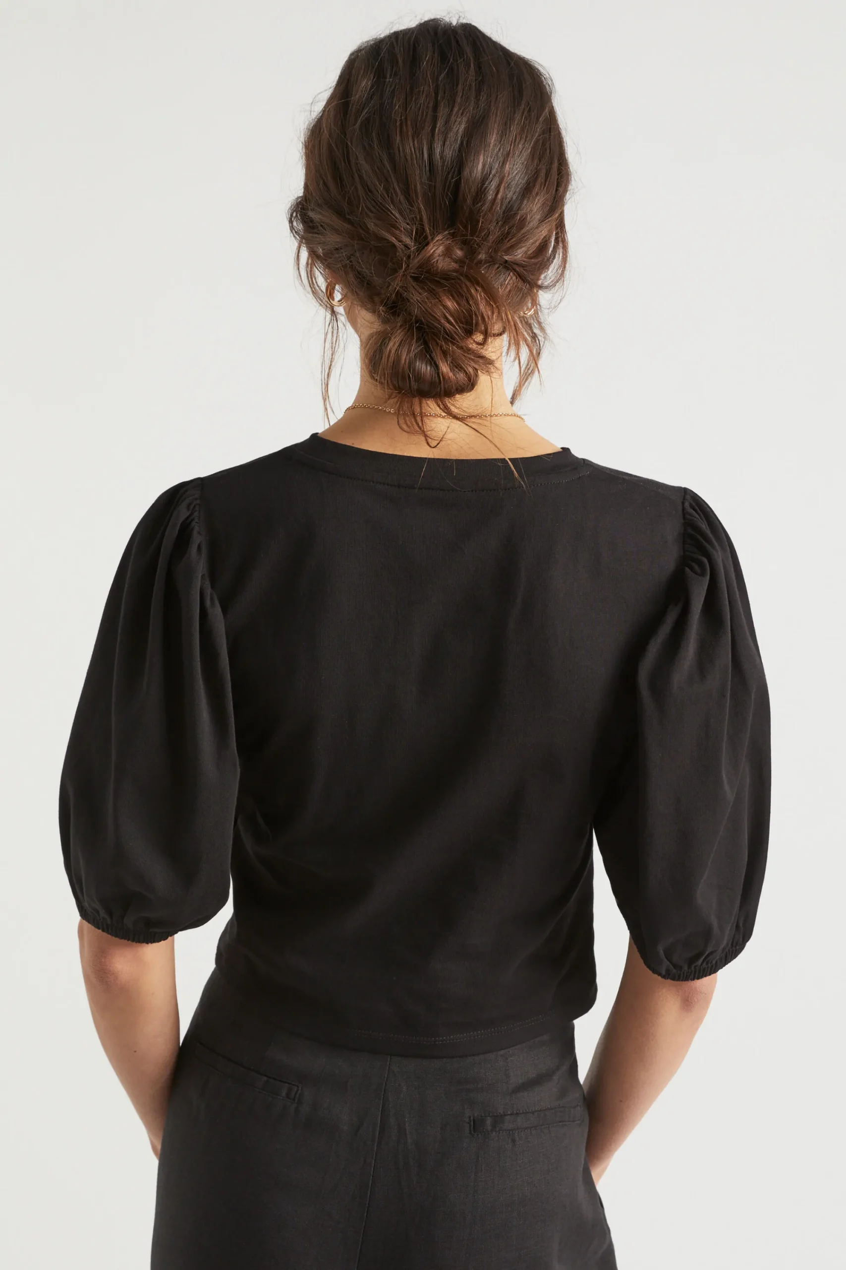 Woman Seed Heritage T-Shirts & Tops-Twist Front Blouson Sleeve Top