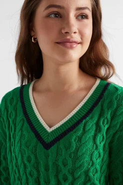 Teen Girl Seed Heritage Knitwear & Sweaters-V-Neck Cable Knit