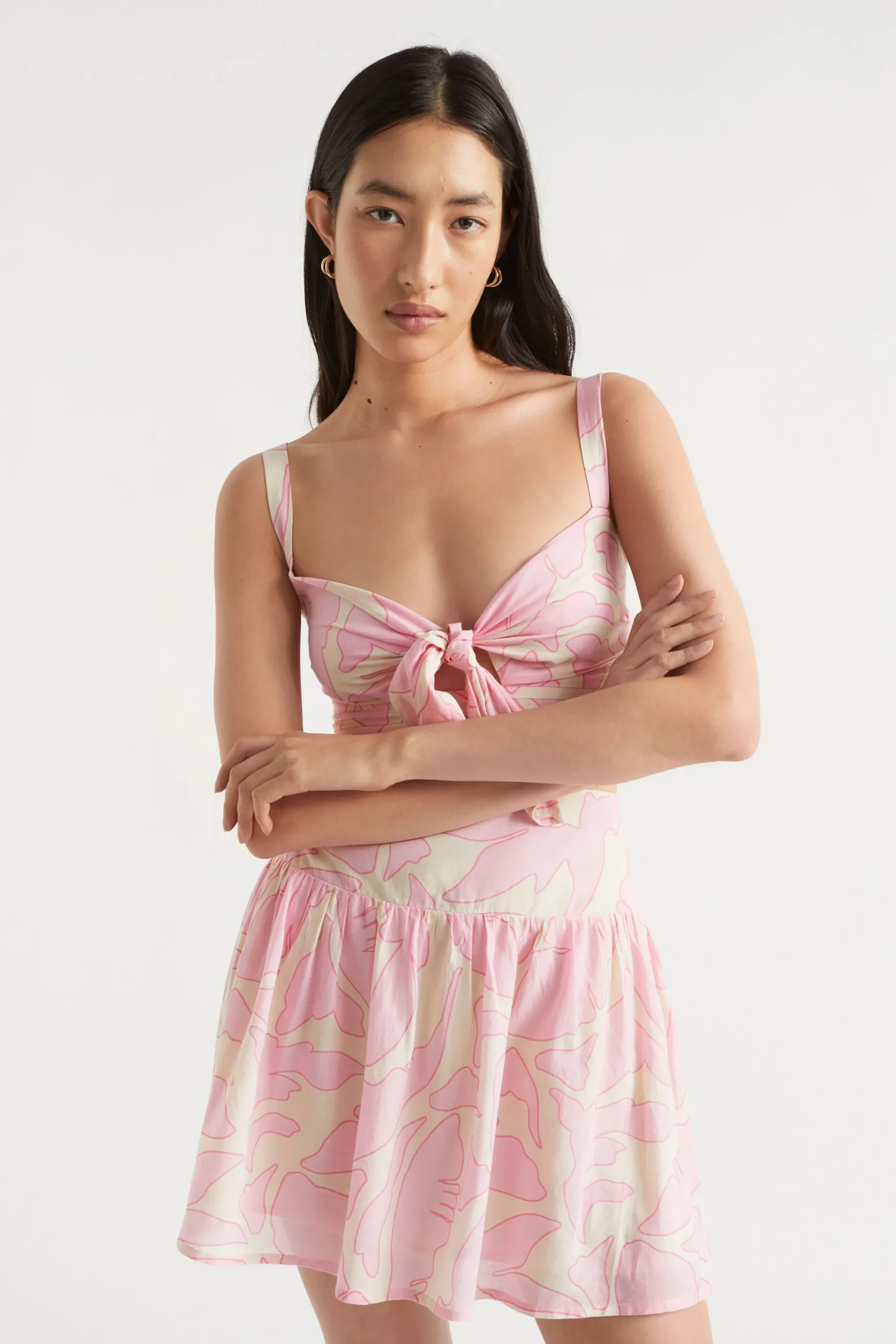 Woman Seed Heritage T-Shirts & Tops-Voile Floral Tie Top