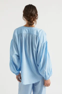 Woman Seed Heritage T-Shirts & Tops-Voile Gathered Shirt