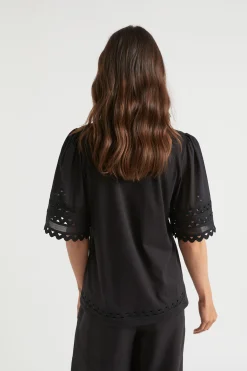 Woman Seed Heritage T-Shirts & Tops-Voile Sleeve Rik Rak Tee