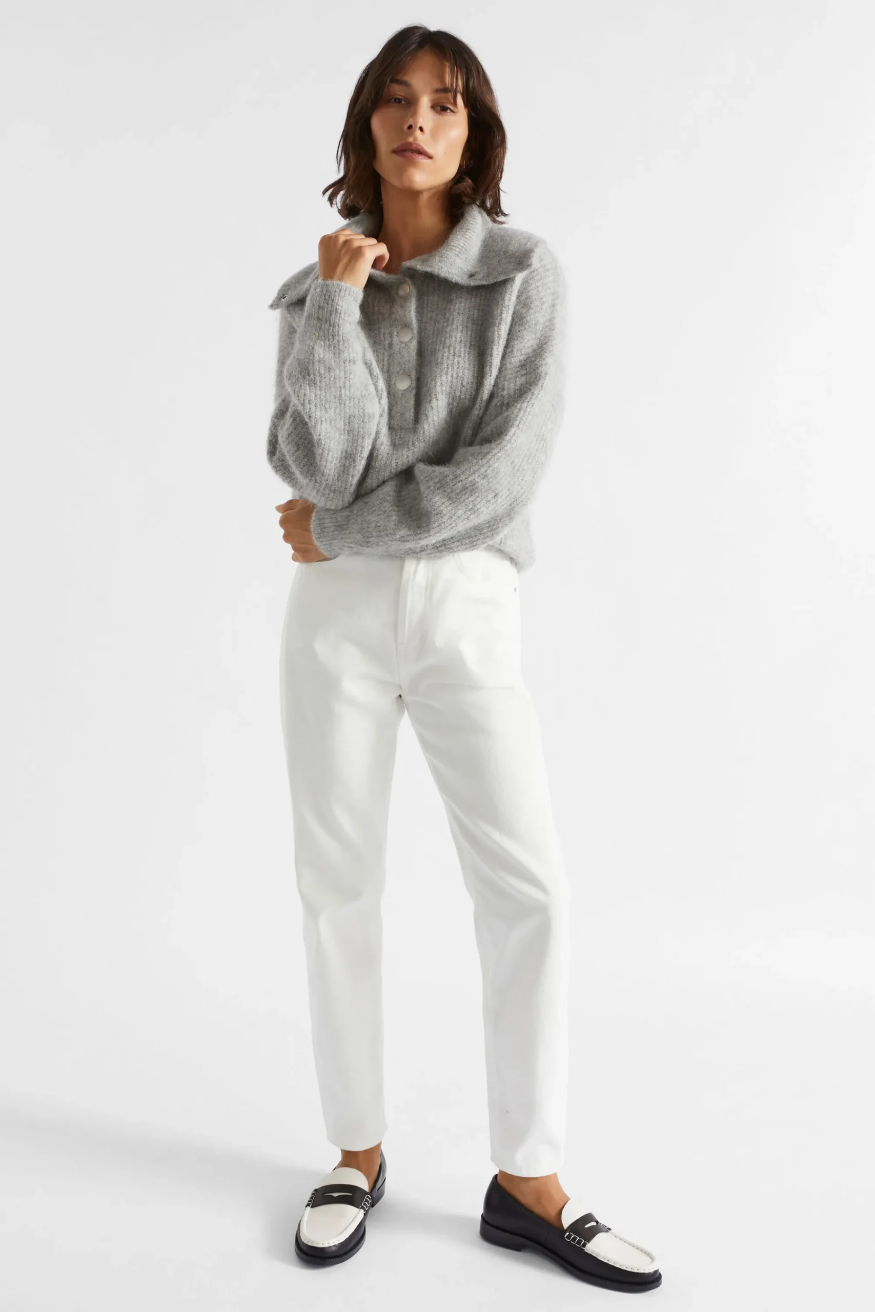 Woman Seed Heritage Knitwear & Sweaters-Wide Collared Knit